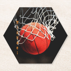 Dessous-de-verre En Papier Basket-ball Votre nom