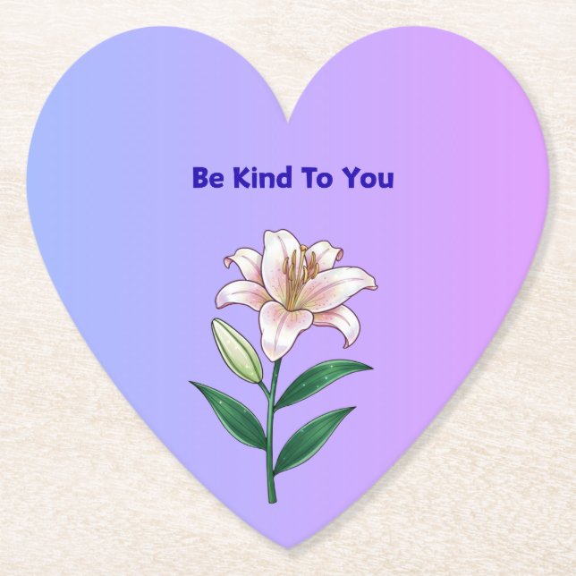 Dessous-de-verre En Papier Be Kind To You Lily Self-Care  (Devant)