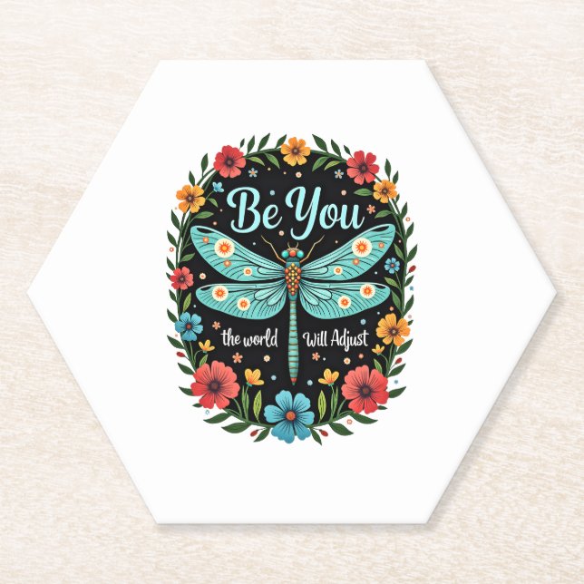 Dessous-de-verre En Papier Be You The World Will Adjust - Dragonfly (1) (Devant)