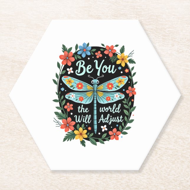 Dessous-de-verre En Papier Be You The World Will Adjust - Dragonfly (2) (Devant)