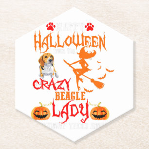 Dessous-de-verre En Papier Beagle Happy Halloween Crazy Beagle Lady