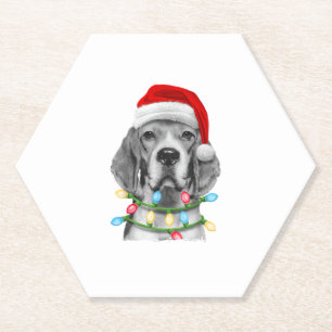 Dessous-de-verre En Papier Beagle Père Noël Noël Arbre Lumières Noël Garçons