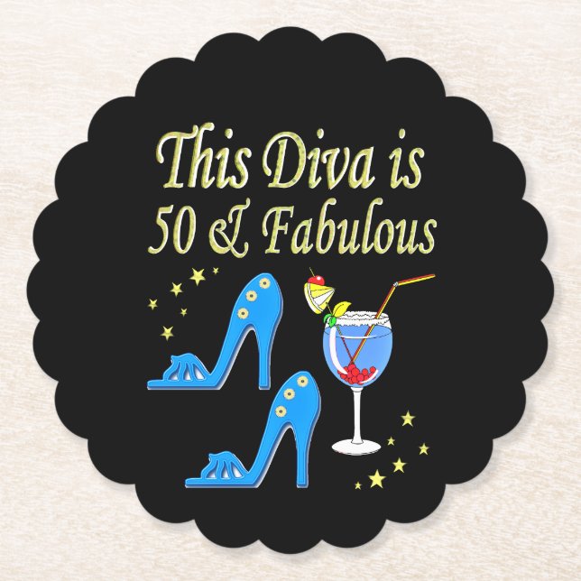 DESSOUS-DE-VERRE EN PAPIER BEAU BOLD 50E ANNIVERSAIRE DESIGN (Devant)