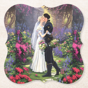Dessous-de-verre En Papier Beau Couple dans le Parc