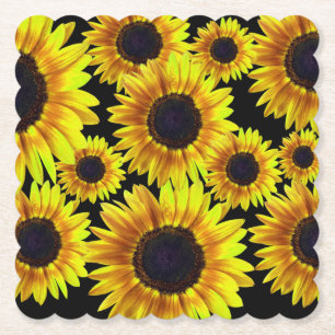 Dessous-de-verre En Papier Beau tournesol jaune lumineux -