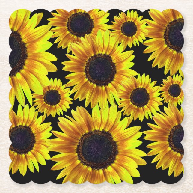 Dessous-de-verre En Papier Beau tournesol jaune lumineux - (Devant)