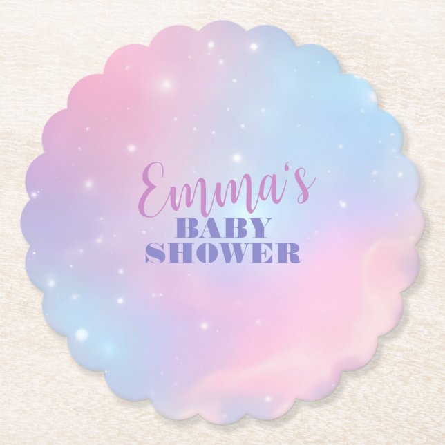 Dessous-de-verre En Papier Beautiful Pastel Pink Lavender Cosmic Galaxy (Devant)