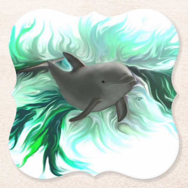 Dessous-de-verre En Papier Bébé dauphin (Devant)