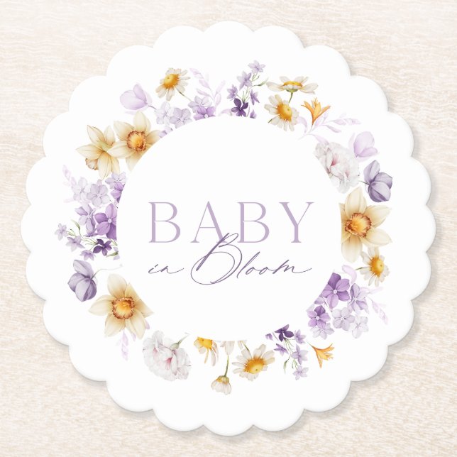 Dessous-de-verre En Papier Bébé en fleurs (Devant)