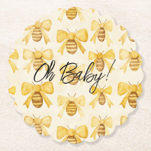 Dessous-de-verre En Papier Bébé Fait Son Apparition Abeilles Jaunes Dorées