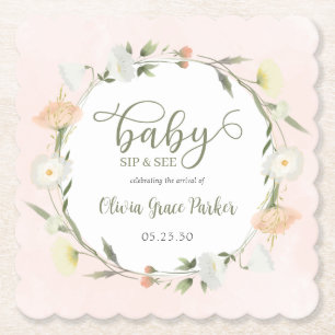 Dessous-de-verre En Papier Bébé Fleur Sauvage Sip And See