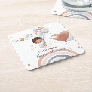 Dessous-de-verre En Papier Bébé mignon Ballon Enfant afro-américain Baby show