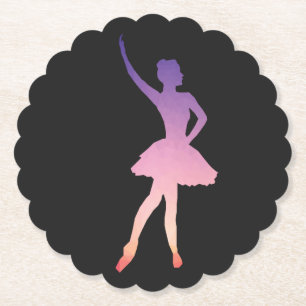 Dessous-de-verre En Papier Belle ballerine rose violet pour fille de ballet 