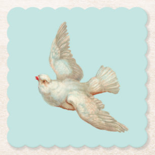 Dessous-de-verre En Papier belle colombe blanche