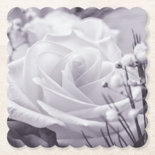 Dessous-de-verre En Papier Belle Fleur Rose pourpre teintée