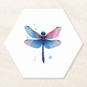 Dessous-de-verre En Papier Belle nature Colorful Graphic Motif Dragonfl