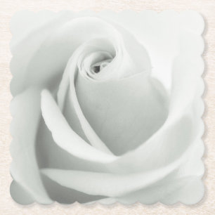 Dessous-de-verre En Papier Belle Rose blanche Bud Flower