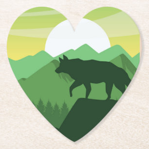 Dessous-de-verre En Papier Belle scène de loup