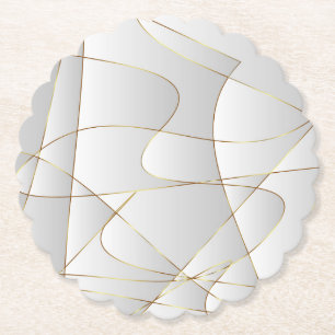 Dessous-de-verre En Papier Belles lignes d'or