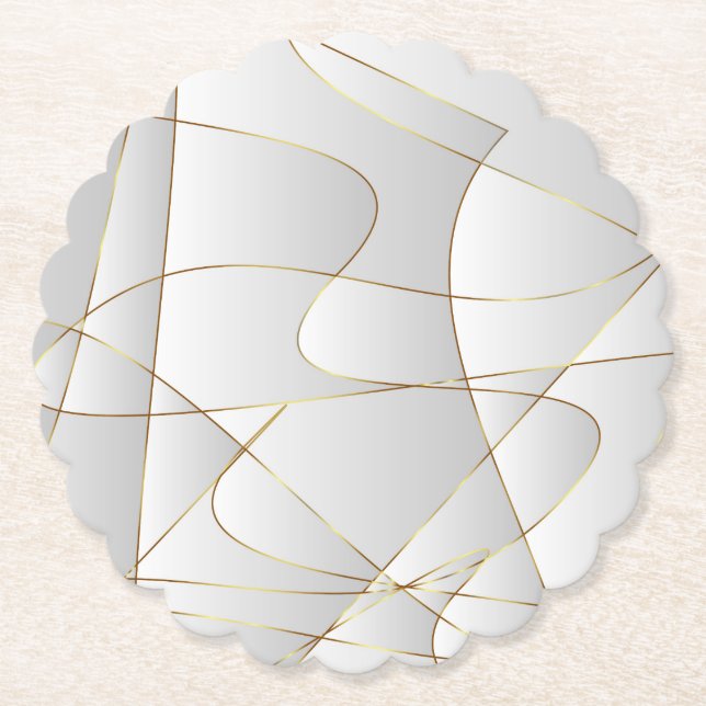 Dessous-de-verre En Papier Belles lignes d'or (Devant)