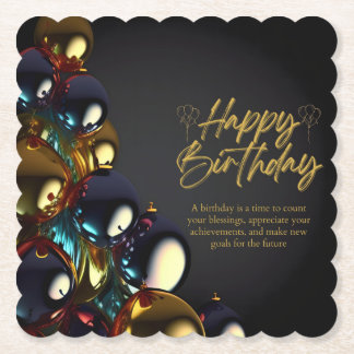 Dessous-de-verre En Papier Bénédictions d'anniversaire élégantes