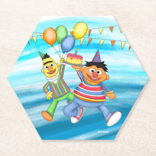 Dessous-de-verre En Papier Bert et Ernie Balloons d'anniversaire