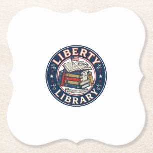 Dessous-de-verre En Papier Bibliothèque de la Liberté Patriotique Patriotique