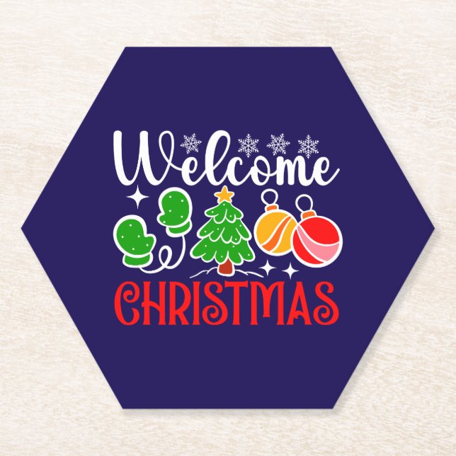 Dessous-de-verre En Papier Bienvenue Noël (Devant)