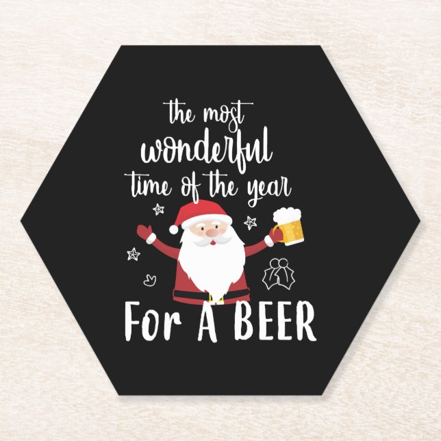 Dessous-de-verre En Papier Bière de Noël (Devant)