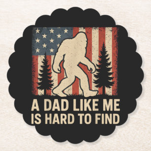 Dessous-de-verre En Papier Bigfoot Patriotique Un Papa Comme Moi Est Dur à Tr
