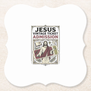 Dessous-de-verre En Papier Billet d'admission vintage Jésus Billet d'admissio