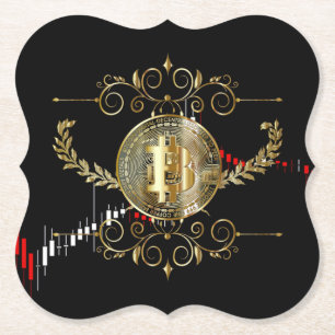 Dessous-de-verre En Papier Bitcoin Gold Coin
