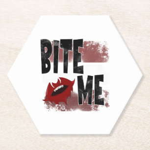 Dessous-de-verre En Papier Bite me - Citation Cool - Halloween - Bat