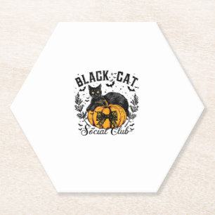Dessous-de-verre En Papier Black Cat Social Club, Halloween, Coquette, Gothiq