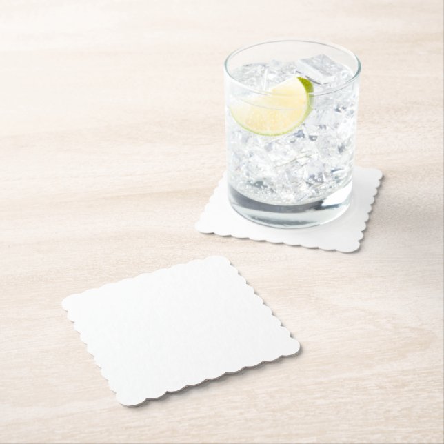 Dessous-de-verre En Papier Blanc Creusé (En situation)