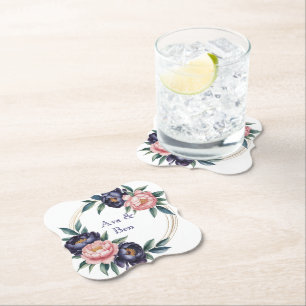 Dessous-de-verre En Papier Bleu et Mariage bleu marine