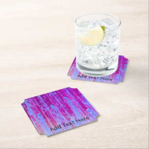 Dessous-de-verre En Papier Bleu, violet et rose Art Abstrait