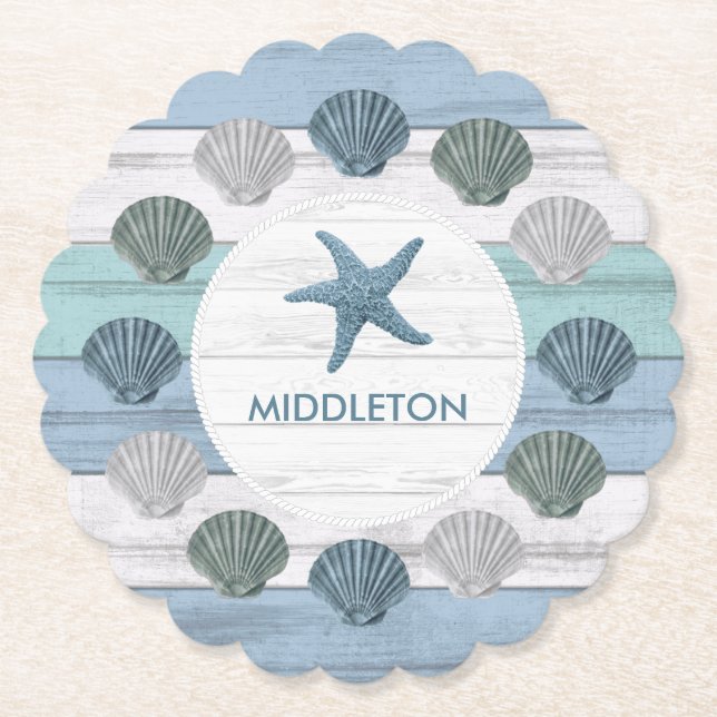 Dessous-de-verre En Papier Blue Beach (Devant)