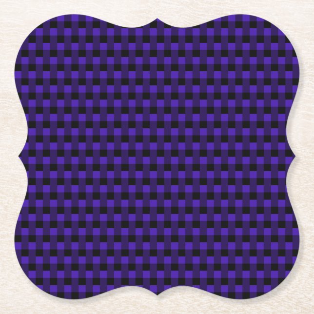 Dessous-de-verre En Papier Blue Check Paper Coaster (Devant)