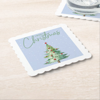 Dessous-de-verre En Papier Blue Coloured Christmas Themed Coaster