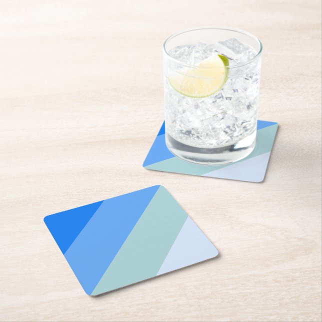 Dessous-de-verre En Papier Blue Stripes Maritime (En situation)
