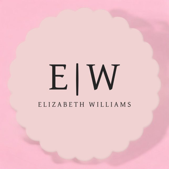 Dessous-de-verre En Papier Blush Dusty rose moderne Script Girl Monogramme No (Créateur téléchargé)