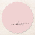 Dessous-de-verre En Papier Blush Dusty rose moderne Script Girl Monogramme No<br><div class="desc">Blush Dusty Rose Simple Script Monogramme Nom Dessous de verre papier. Cela fait le cadeau parfait de remise de diplômes,  anniversaire,  mariage,  douche nuptiale,  anniversaire,  baby shower ou bachelorette pour quelqu'un qui aime le luxe glam et les styles chic.</div>