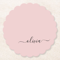 Blush Dusty rose moderne Script Girl Monogramme No