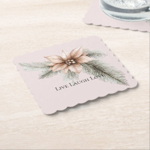 Dessous-de-verre En Papier Boho Blush rose Noël Floral