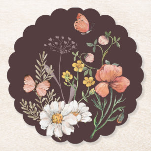 Dessous-de-verre En Papier Boho Fleur sauvage botanique
