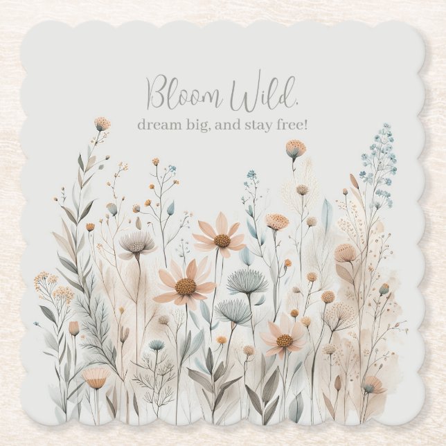 Dessous-de-verre En Papier Boho Wildflower (Devant)