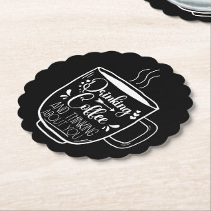 Dessous-de-verre En Papier Boire Café Et Penser Anniversaire Cool Addict