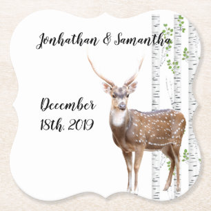 Dessous-de-verre En Papier Boire des grillades Geometry Deer Doe Woodland Buc