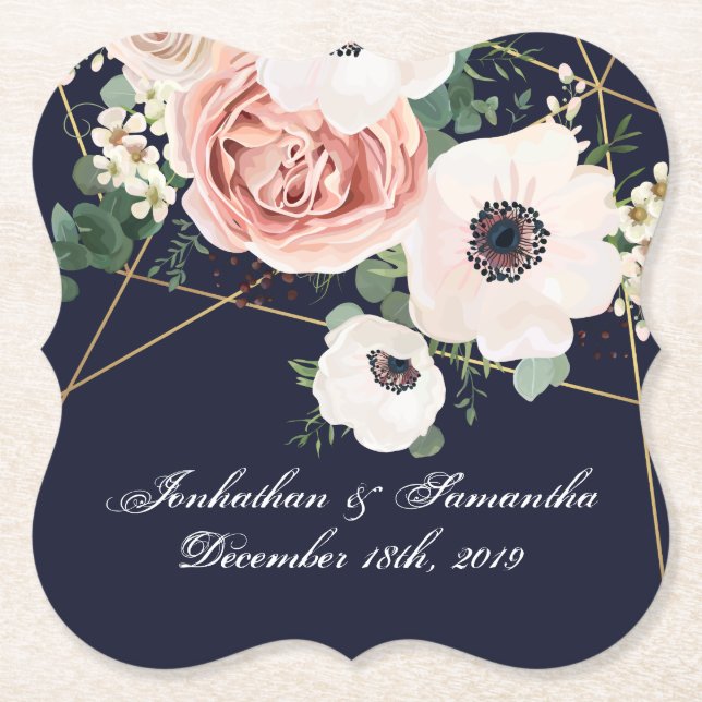 Dessous-de-verre En Papier Boire les sous-marins Jardin géométrique Rose Mari (Devant)